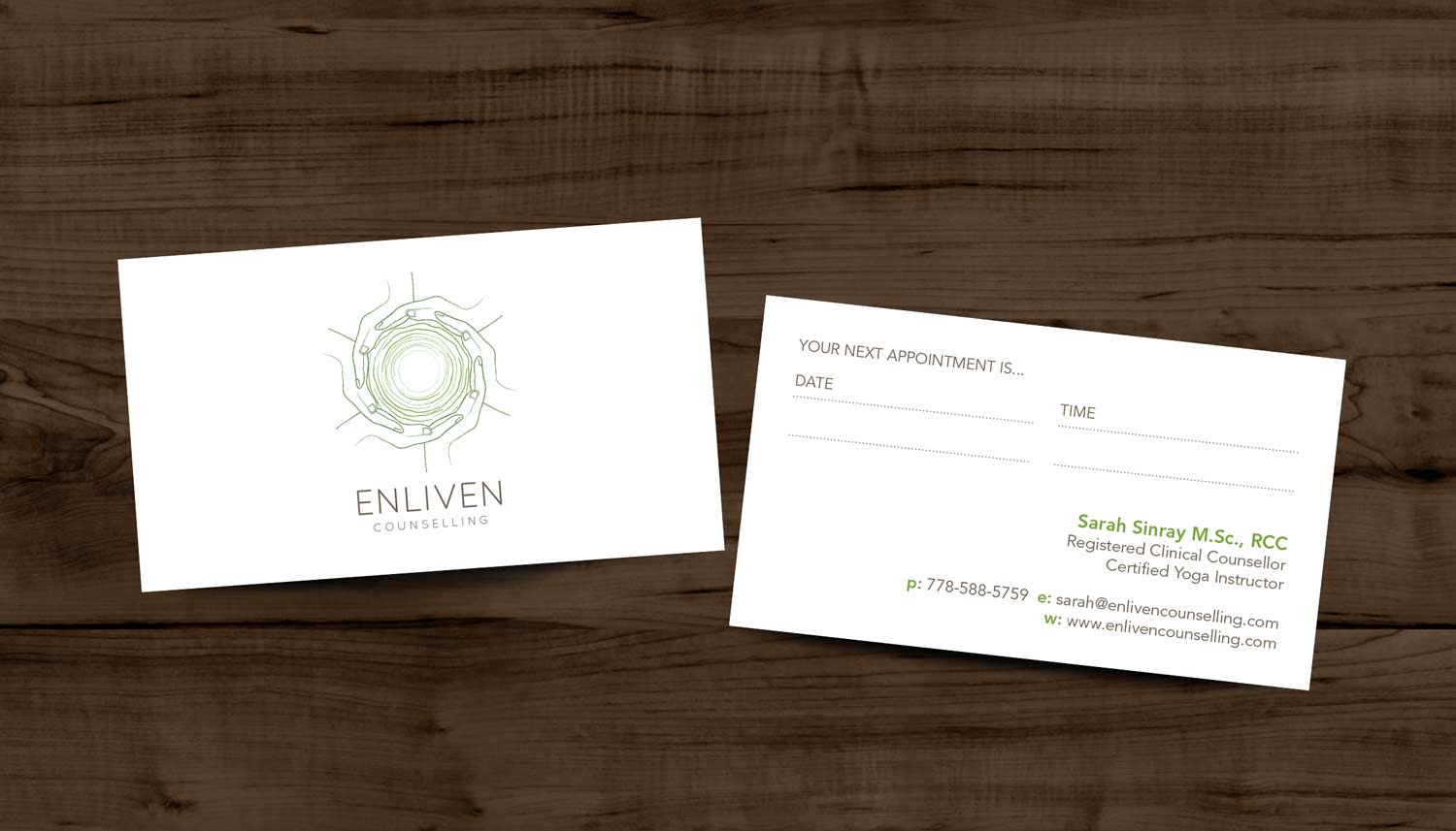 Logo and branding for Enliven Counselling